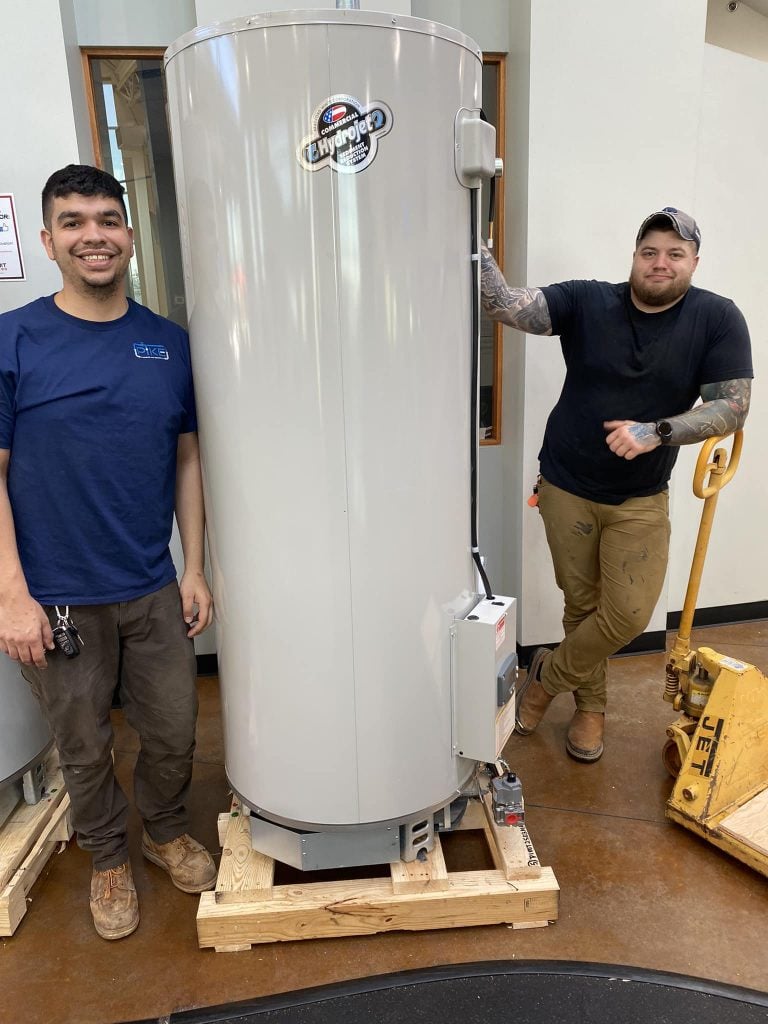 Anthony and Corey with Water Heater