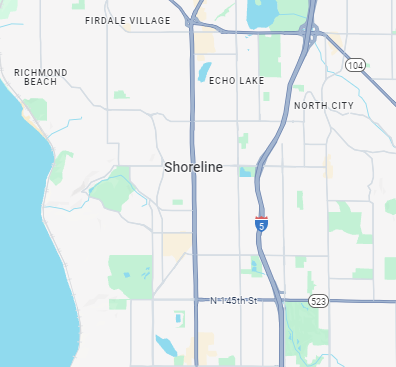 Image of Shoreline Washington Map