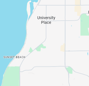 Image of map of University Place, Washington
