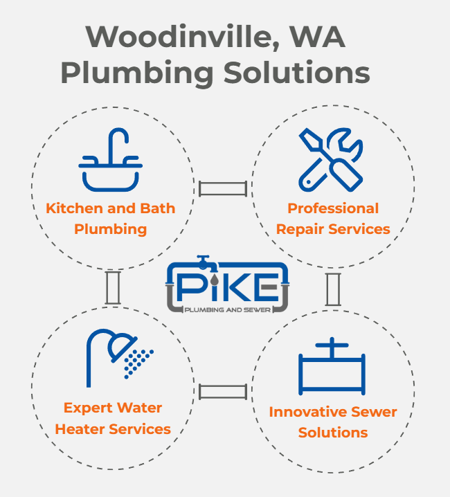 infographic for plumbing and sewer services in Woodinville, WA