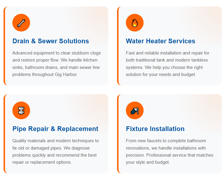 Gig Harbor plumbing Services Infographic