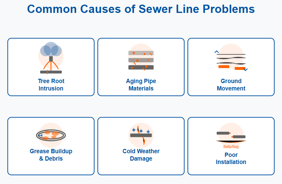 Sewer Line Repair Common Causes